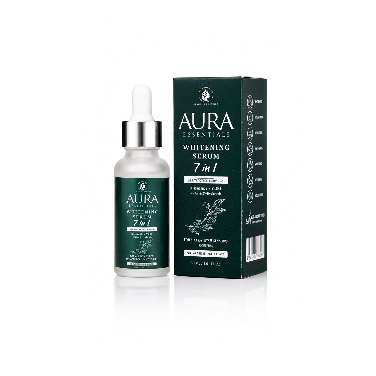 Aura Essentials Whitening Serum 7 in 1 – Multi Action Brightening Face Serum