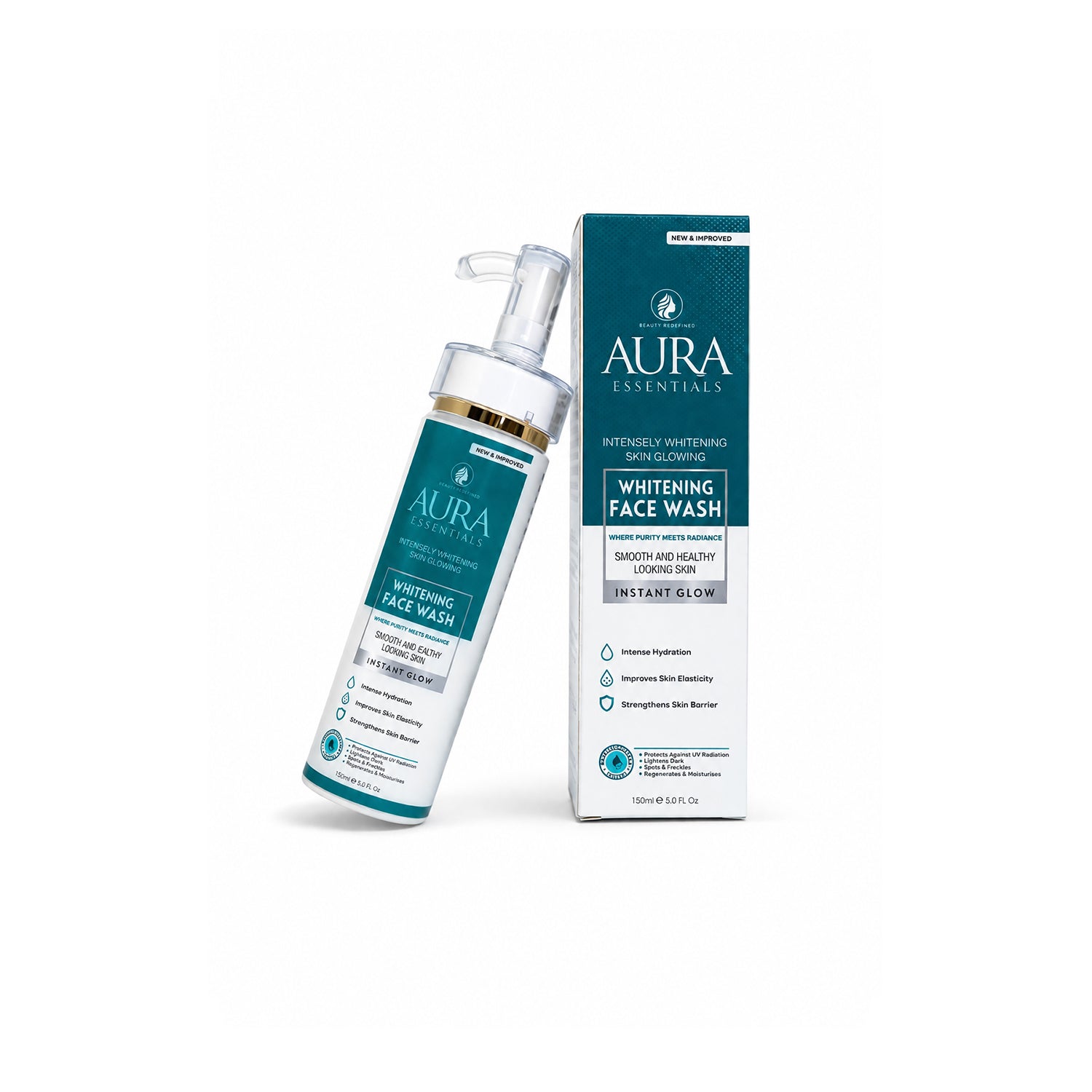 Aura Essentials Whitening Face Wash – Instant Glow, Intensely Whitening Skin Cleanser (150ml)
