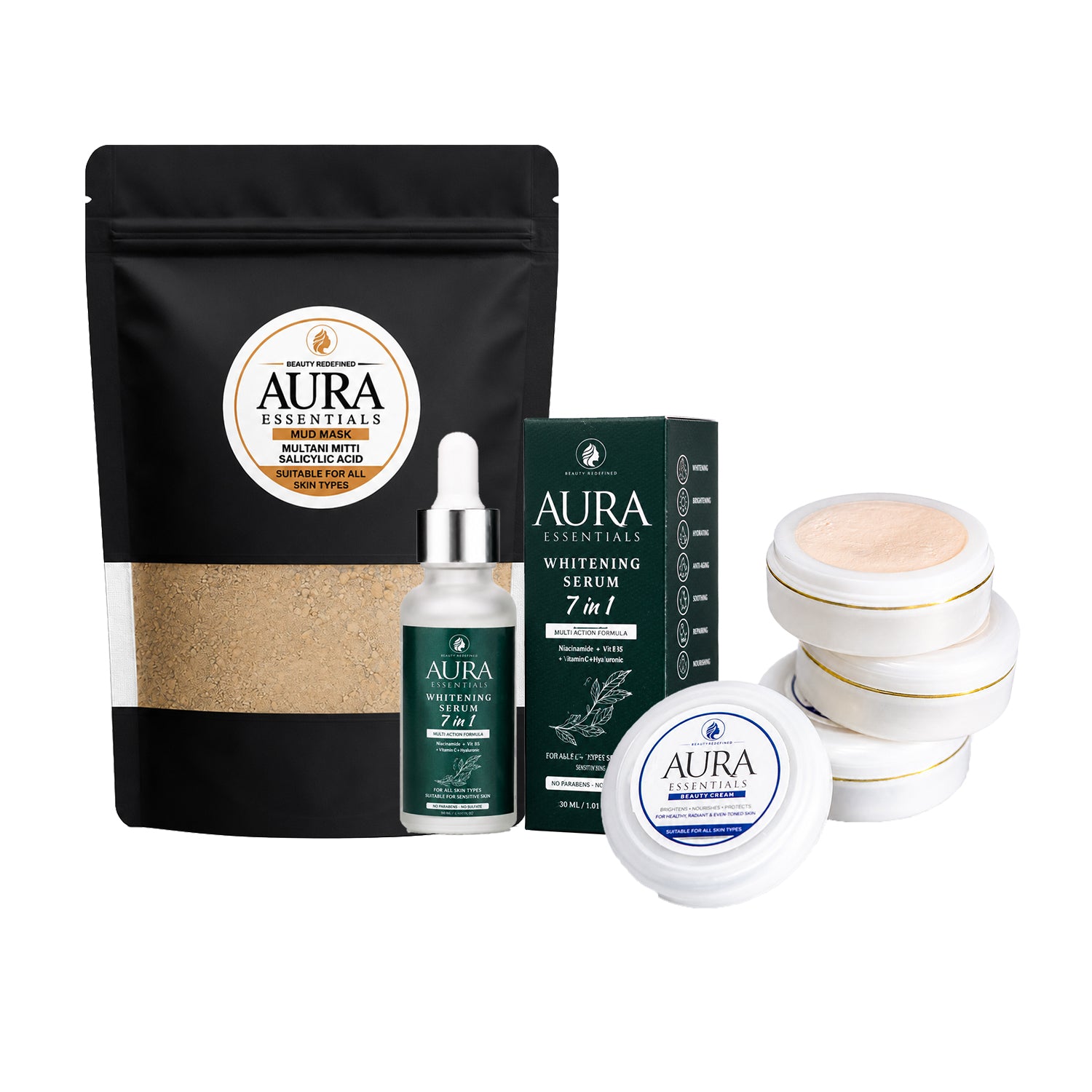 Aura Essentials Radiance Duo Kit – Beauty Cream & Whitening Serum Bundle