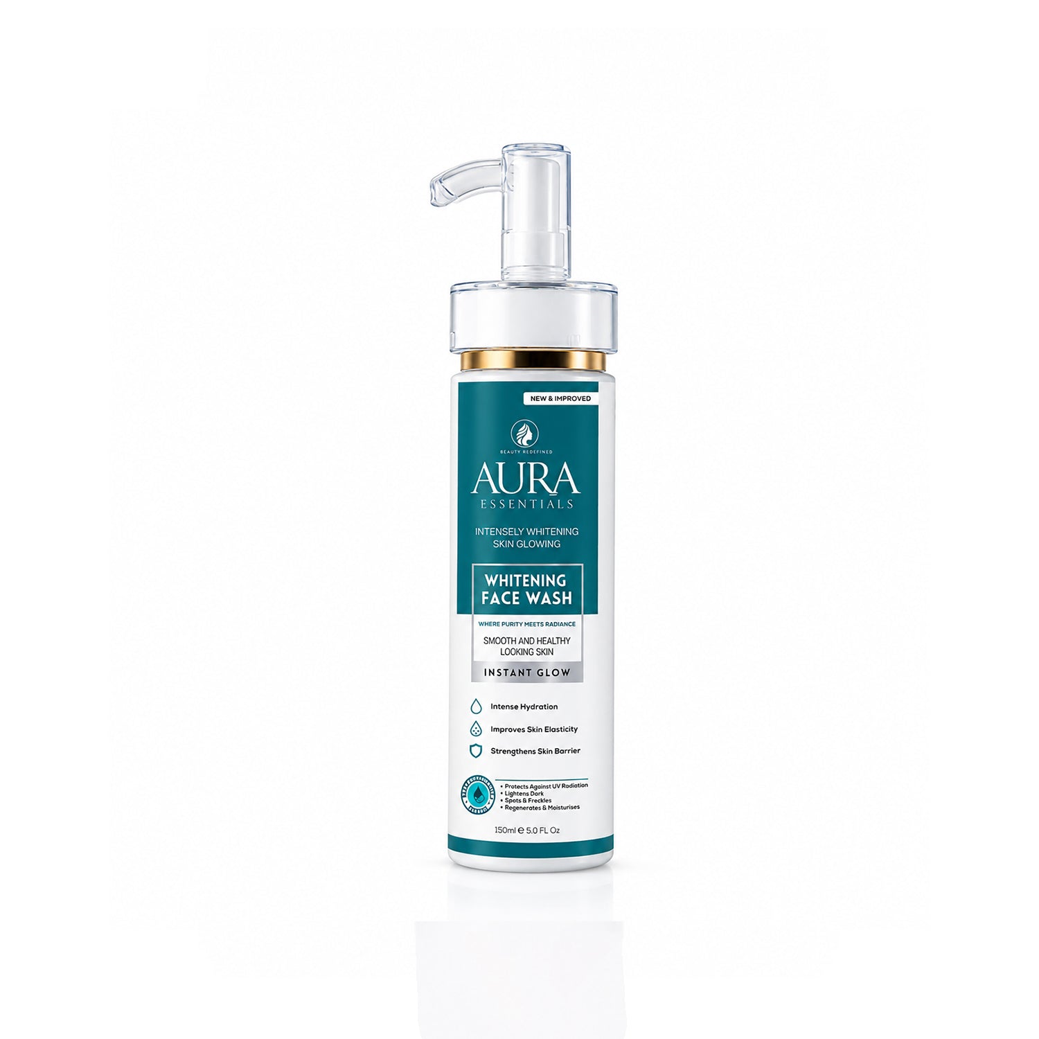 Aura Essentials Whitening Face Wash – Instant Glow, Intensely Whitening Skin Cleanser (150ml)